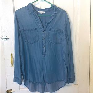 Long sleeve oversized denim top